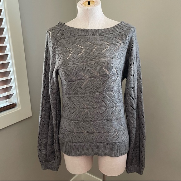 MOON AND MADISON Grey Sweater with Tie Back - Picture 1 of 8